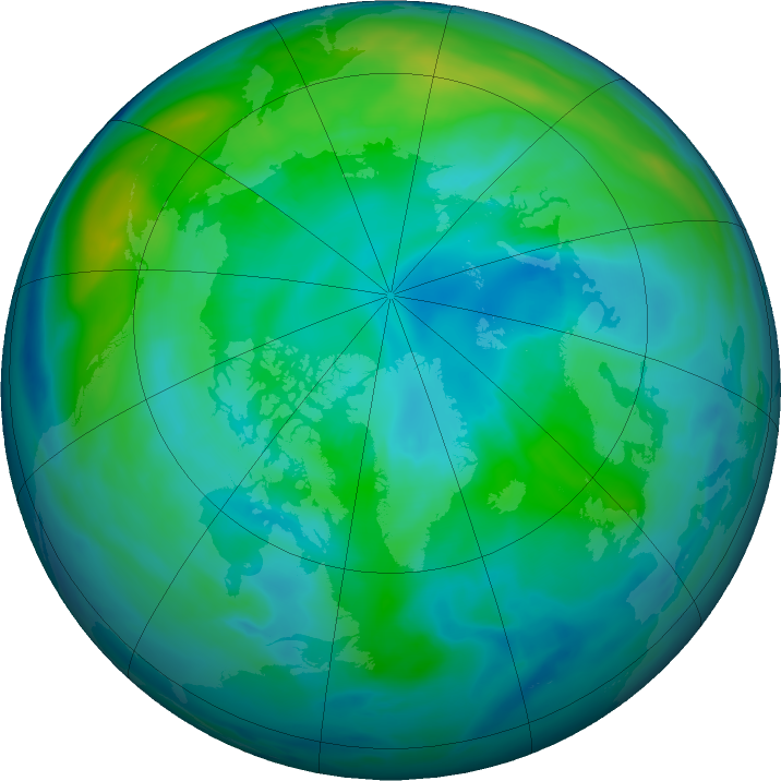 Arctic ozone map for 18 October 2016